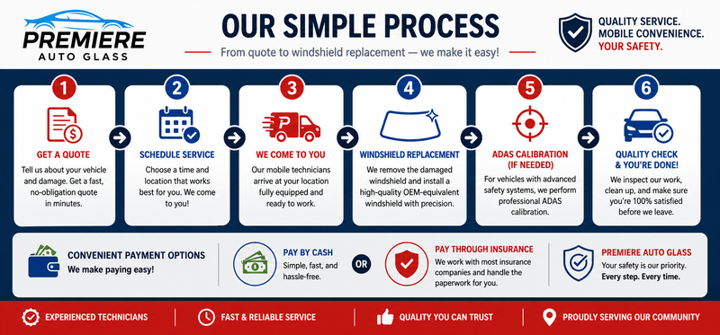Our Quote to case process for windshield replacement